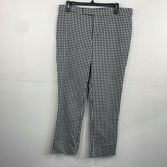 Lauren Ralph Lauren pants Black white Check Gingham print Size 10 - Picture 1 of 12